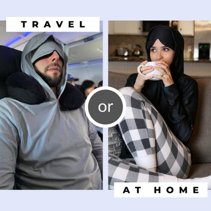 Cooling Sleep Hoodie & Attached Eye Mask for Women or Men - Proven Sleep Aid: Reduces Light, Noise & Temperature - size: Medium