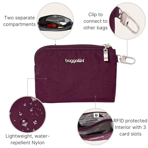 Baggallini On the Go Daily RFID Pouch - color: Mulberry
