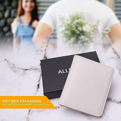 Alldaily Small RFID Wallet for Women Slim Compact Bifold Pocket Ladies Travel Mini Purse (White) - color: White