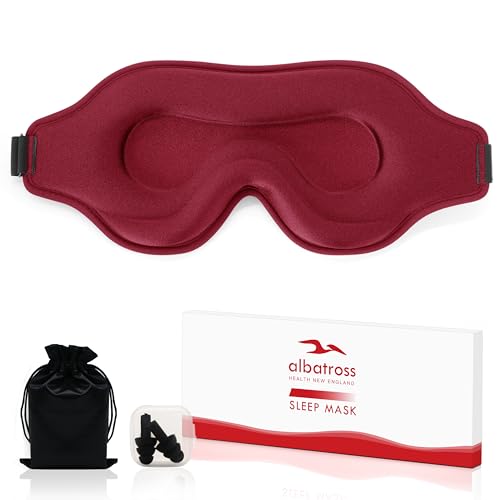 Sleep Mask for Men and Women, Lash Extensions 3D Eye Mask, Red | Blackout Night Blindfold Eye Cover with Adjustable Strap for Side Sleepers, Breathable, Zero Pressure, Travel Essentials - color: Red