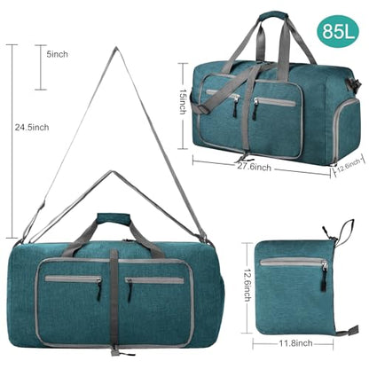Dimayar 85L Foldable Duffle Bag, Travel & Weekender, Overnight, Gym - color: Green, size: 85L