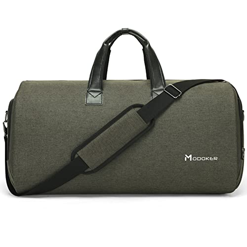 Travel Garment Bag,45L convertible garment bag carry on for hanging clothes - color: Forest Night