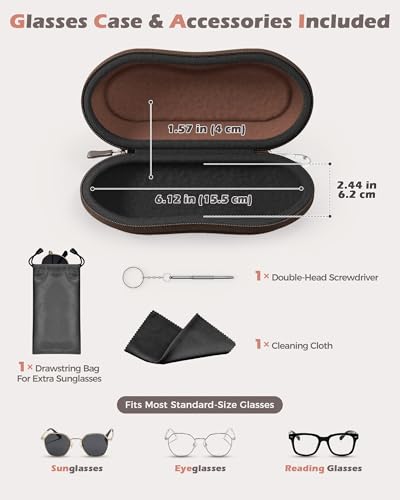 ProCase Sunglasses Case, Hard Shell Glasses Case for Men Women -Chocolate - color: Chocolate