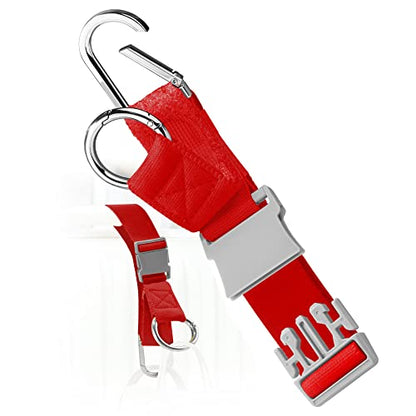 ZINZ Elastic Jacket Gripper Travel Strap with D-Ring Hooks and Buckle - color: Cinnabar