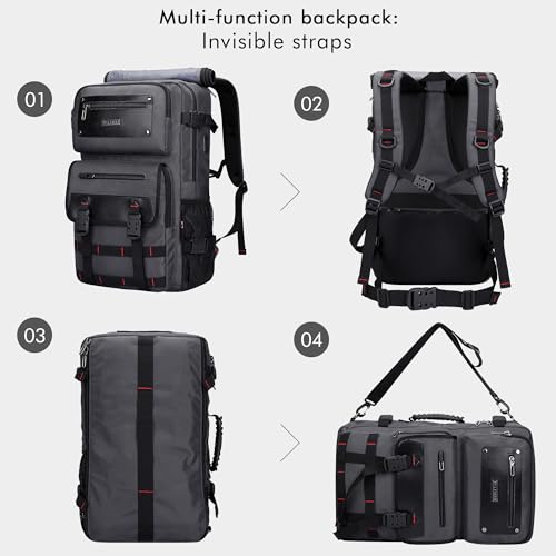 WITZMAN Travel Backpack for Men Duffle Bags Fits 17 Inch Laptop - color: Silvery Grey