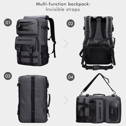 WITZMAN Travel Backpack for Men Duffle Bags Fits 17 Inch Laptop - color: Silvery Grey