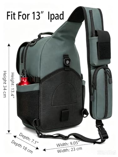 Tactical Sling Crossbody Bag Holster Shoulder Backpack 15L - color: Gray Grey