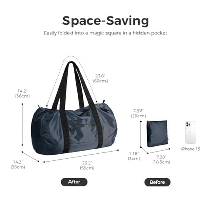 pack all Lightweight Travel Duffel Bag, 45L Foldable Weekender Bag - color: Navy, size: 45L