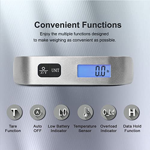 travel inspira Luggage Scale, Portable Suitcase, Weighing Scales - color: Silver 2PC