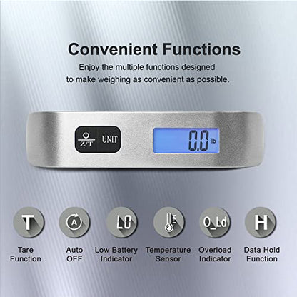 travel inspira Luggage Scale, Portable Suitcase, Weighing Scales - color: Silver 2PC