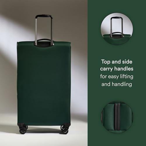 Antler Soft Stripe Large Checked Luggage, Antler Green, 31.9", 105-122L - color: Antler Green, size: Large