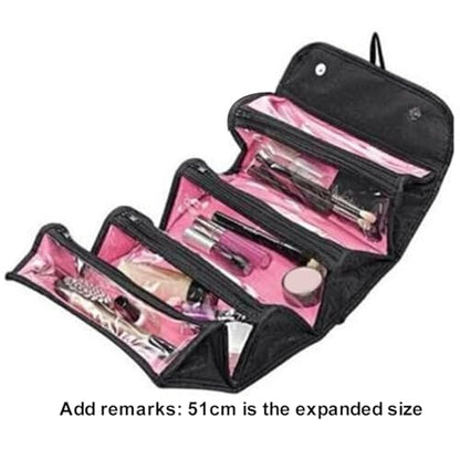 Foldable Hanging Cosmetic Organizer Bag with Multiple Pockets-Travel Toiletry Storage for Makeup, Jewelry, Accessories(Portable & Compact)