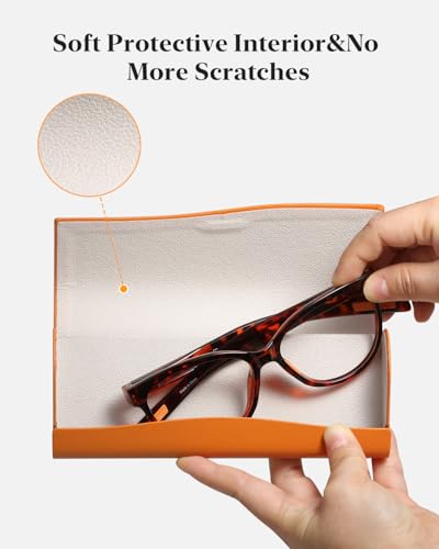Payne Glasses Slim Glasses Case, Reading Glasses Case - color: Orange - 1 Pack