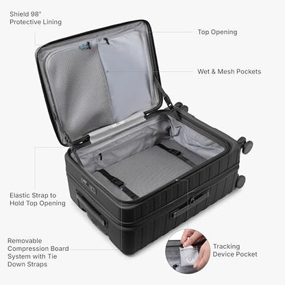 Traveler's Choice Novia Top Opening Expandable Polycarbonate Luggage with Spinner Wheels, Black, 30-Inch Large - color: Black, size: 30-Inch Large