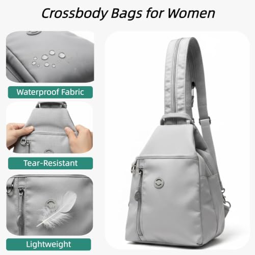 Oxford Anti Theft Backpack for Women,Pocket Multi Pocket Crossbody Bag. - color: Khaki