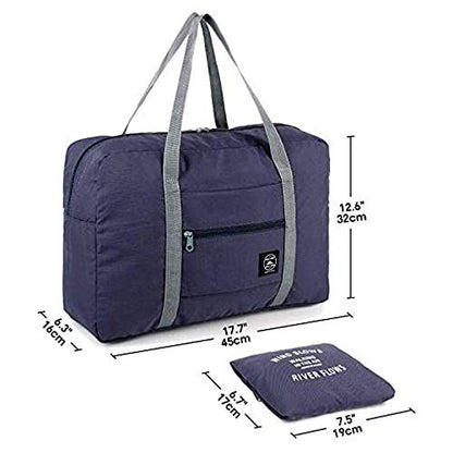 2 Pack Foldable Travel Bag Waterproof Travel Duffel Bag,Women Ladies Man Canvas Weekender Bag Overnight Carry-on Tote Duffel in Trolley Handle (Black&Rred)… - color: Black-Red