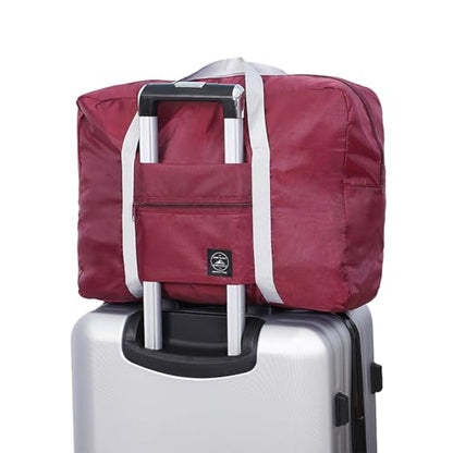 Foldable Travel Duffel Bag Tote Spirit Airlines Personal item Bag(Red) - color: Red