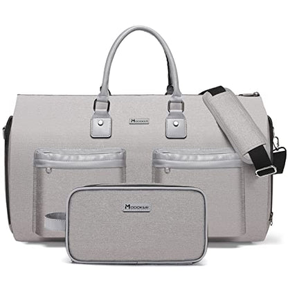 Garment Duffle Bags for Travel,Carry on Garment Bag with Shoe Compartment - color: Light Grey