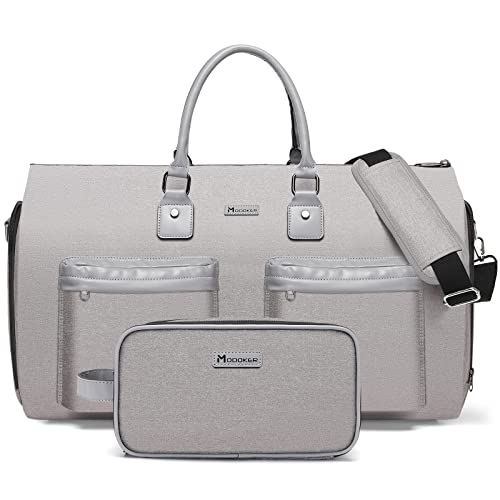 Garment Duffle Bags for Travel,Carry on Garment Bag with Shoe Compartment - color: Light Grey