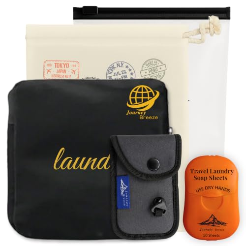 Travel Laundry Detergent Sheets with Laundry Bag and Strong Portable Clothesline – Laundry Detergent Sheets, Foldable Laundry Bag & Travel Clothesline for Hotels, Cruises & Trips - style: Pocket Sheets (50) + Laundry Bag + Light Clothesline
