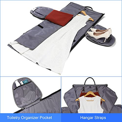 Convertible Garment Duffel Bag, 2-in-1 Hanging Suitcase for Travel - color: Quilted Black
