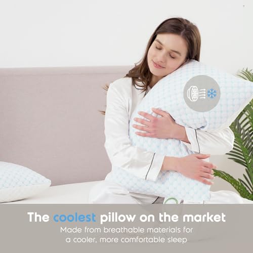 Nestl Cooling Body Pillow for Sleeping 1 Pack, Luxury Shredded Memory Foam Body Pillows, Adjustable Cold Gel Pillows for Hot Sleepers, Supportive Long Pillow for Bed Side Back Stomach Sleepers - size: Body 20"x54"