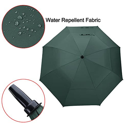 G4Free 47/54/62/68/72 Inch Golf Umbrella Windproof Auto Open Large Umbrella - color: Dark Green, size: 62 inch