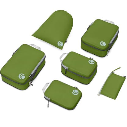 Cipway Compression Packing Cubes for Travel (Green 6pcs) - color: Green, size: 6PCS