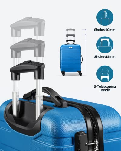 Suitour Luggage 3 Piece Sets Hard Shell Luggage Set with Spinner Wheels, TSA Lock, 20 24 28 inch Travel Suitcase Sets, Cerulean Blue - color: Cerulean Blue, size: 3-Piece Set (20/24/28)