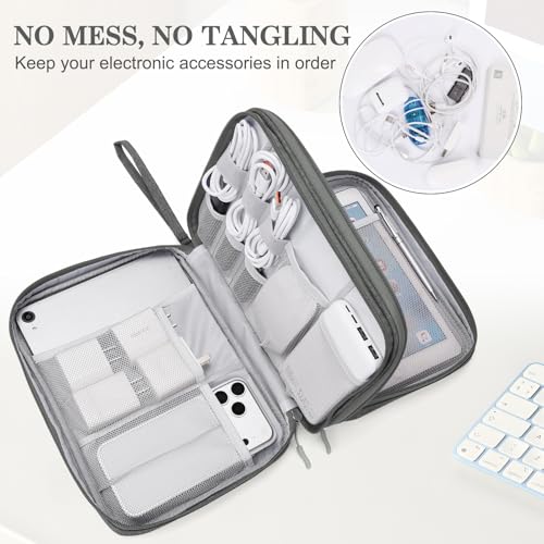 FYY Electronic Organizer, Travel Tech Pouch Bag, Extra Large, Dark Grey - color: Dark Grey, size: 10.8 x 8 x 3.15 inches