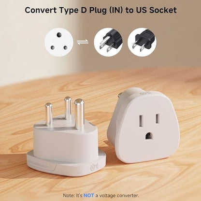 Cable Matters Type D Travel Adapter, US to India Plug Adapter - style: India/Nepal