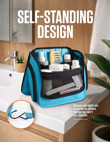 VENTURE 4TH Hanging Travel Toiletry Bag 18 Compartments - Tiffany Blue - color: Tiffany Blue
