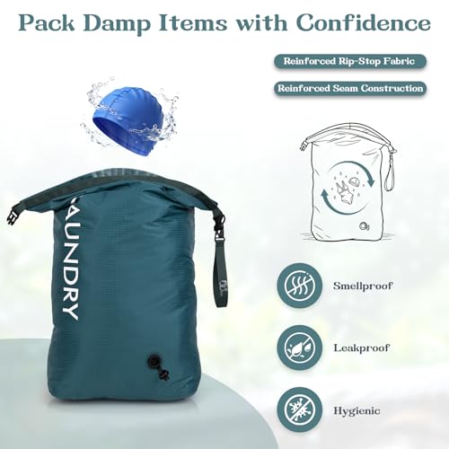 Travel Laundry Bag, Vacuum Compression Dirty Clothes Travel Bag - color: Green, size: Medium