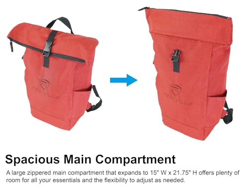 Rockville RPAK Burned Red Durable Backpack Bag with Padded Laptop Pocket - color: Red