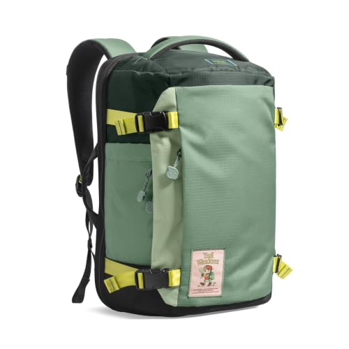 tomtoc Travel Backpack 28L,TSA Personal Item Bag Flight Approved,PFAS Free - color: Moss Green-ripstop, size: 28L