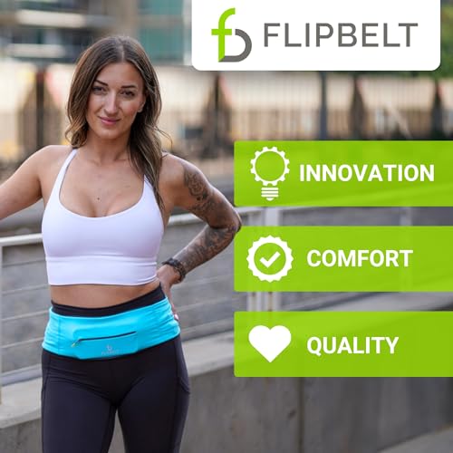 FlipBelt 지퍼 러닝 벨트, 피트니스 및 러닝용 허리 팩, 미국 회사 - color: 페리윙클., size: XS
