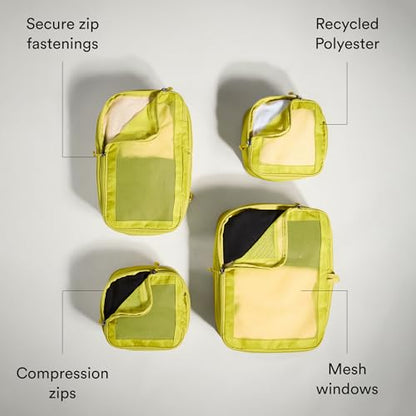 Antler Compression Packing Cubes, Set of 4, Gorse Yellow - color: Gorse Yellow
