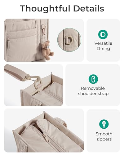 BAGSMART Boxy 여성용 토트백, 지퍼가 달린 크로스바디 작업 가방 - color: 핑크, size: 스몰
