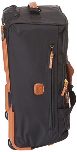 Bric’s X-Bag 21” Rolling Duffel, Water-Resistant Recycled Nylon Carry-On with Silent Wheels & Leather Details - color: Black