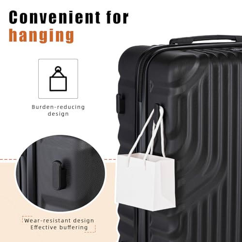 Eeeza Carry On Luggage Set 3 Piece Suitcases, Rose Gold (20/DB/TB) - color: Rose Gold