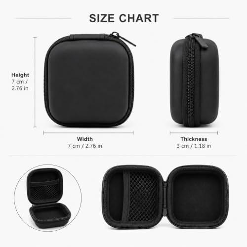 Compact Zipper EVA Earbud Protective Container, Shock Resistant Carry Case for Bluetooth Headphones, Charging Cables and Small Electronic Gadgets，Square yellow - color: Square yellow