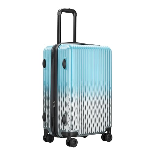 Expandable 20 Inch Carry on Luggage Suitcase with TSA Lock - color: Lake Bue, size: S(carry-on-20")