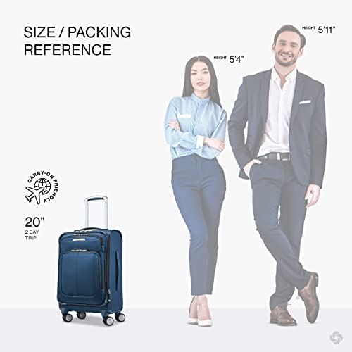 Samsonite Solyte DLX Softside Expandable Luggage with Spinner Wheels, Mediterranean Blue, Carry-On 20-Inch - color: Mediterranean Blue, size: Carry-On