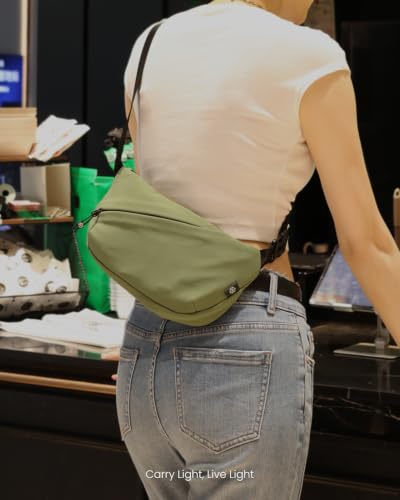 Flux 2L Sling Chest Bag with RFID Blocking Crossbody for Men Women - color: Avocado Green