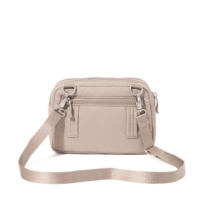Baggallini Triple Zip with Front Wallet/Trifecta RFID Wallet Crossbody - color: Moonrock Puff