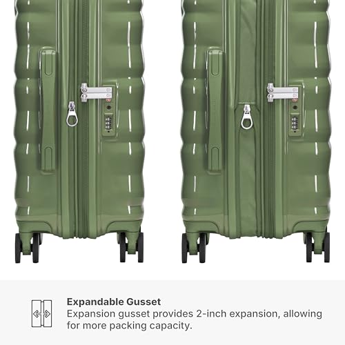 Traveler's Choice Edinburgh II Hardside Spinner Luggage, TSA Lock, Green, 2 Piece Set (21/29) - color: Green, size: 2 Piece Set (21/29)