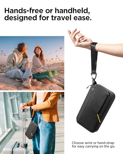 Spigen Life Passport Card Cover Holder, RFID Blocking - color: Black - Family Size
