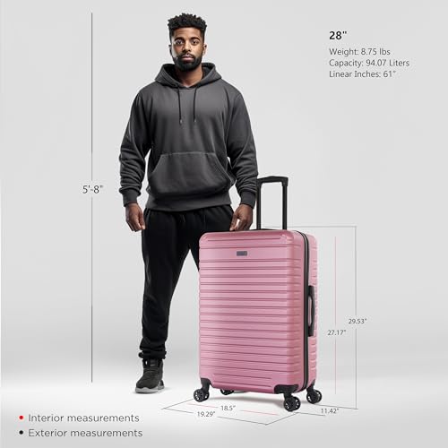 InUSA DEEP Luggage with GEL Handle | Spacious Traveling Suitcases, Travel Suitcase with Dual Spinner Wheels and Studs | 28 Inch Large Hardside Luggage | Rose Gold - color: Rose Gold, size: 28 Inch