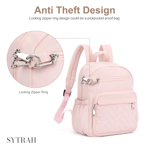 SYTRAH Mini Backpack for Women Small Back-pack Purse,Puffer Daypack Pink - color: Pink