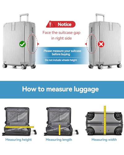 T Tersely Thicken Clear PVC Suitcase Cover Protectors 22" Suitcase Covers - size: 22inch